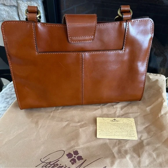 ✨LIKE NEW✨Patricia Nash Rienzo Satchel -Heritage British Tan LEATHER - Picture 2 of 16